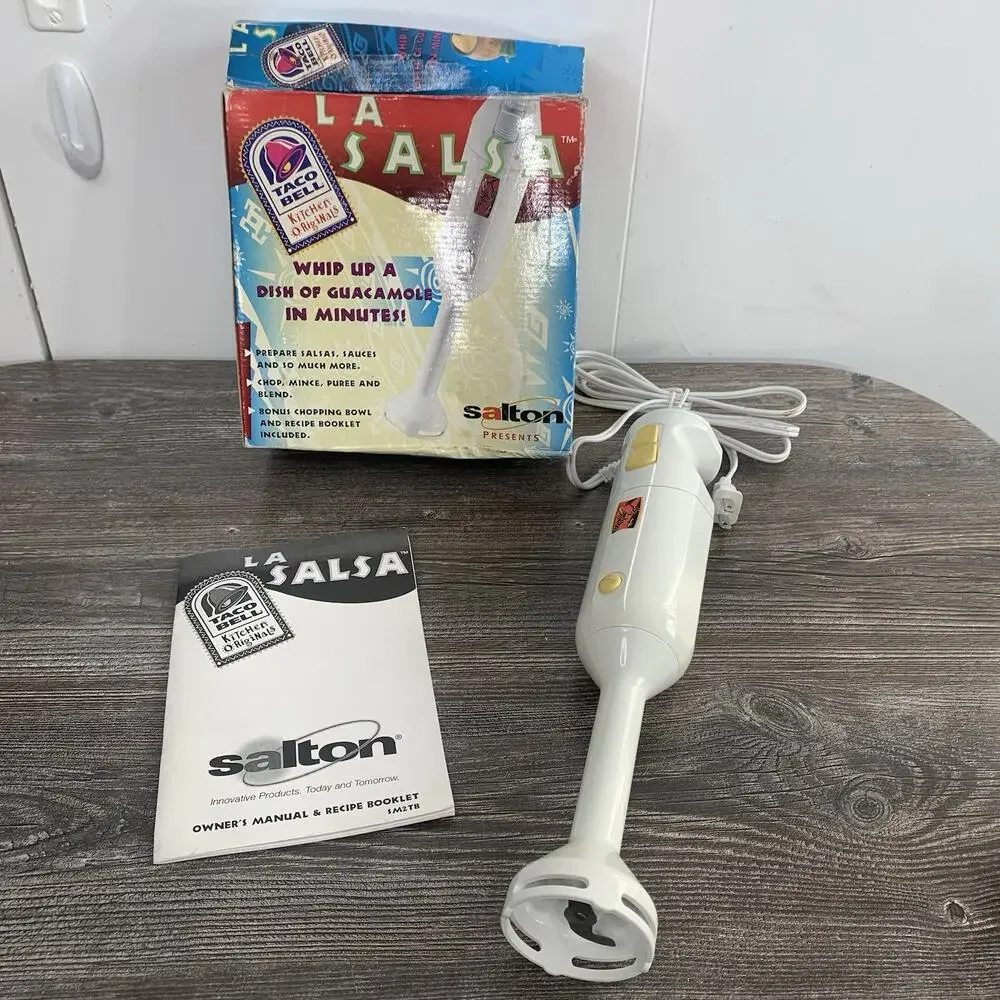 Taco Bell Kitchen Originals La Salsa Electric Handheld Immersion‎ Blender Salton